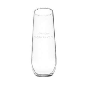 Cathys Concepts Wedding 2 Piece 8 Oz. Stemless Champagne Toasting Flutes Set YCT4458